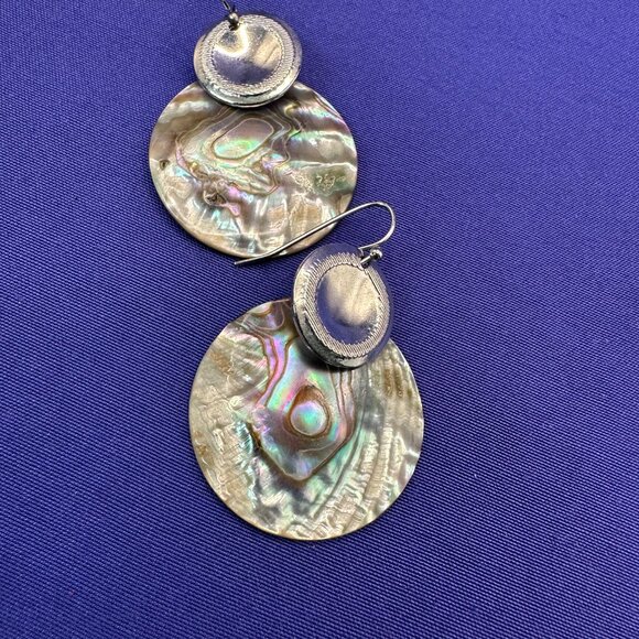 Nine West Abalone & Silver-Tone Disc Fishhook Earrings - Picture 8 of 13